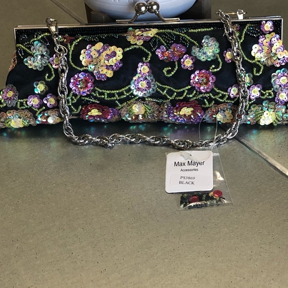 NEW—MAX MAYER- beaded clutch/purse/evening bag - Picture 2 of 8
